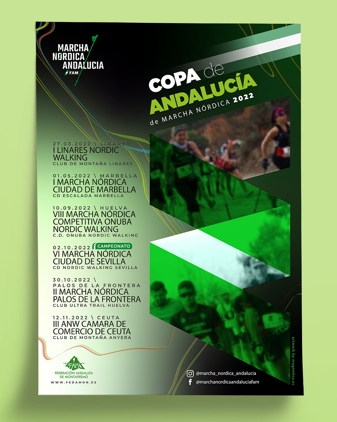 Cartel Copa Marcha Nórdica Andalucía FAM 2022